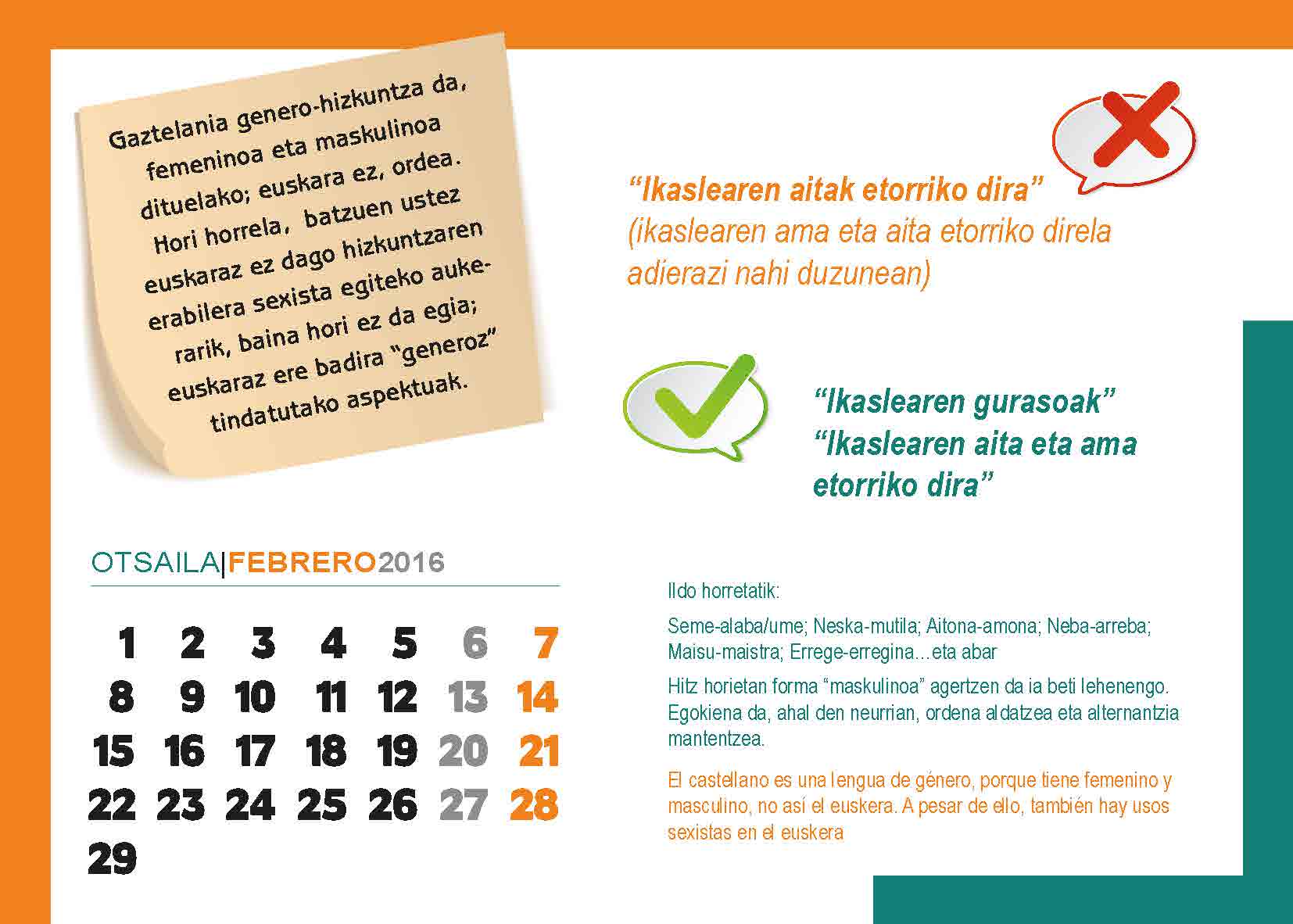 Una página del calendario