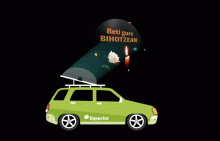 COVID-19ko biktimen omenezko holograma duen ibilgailua